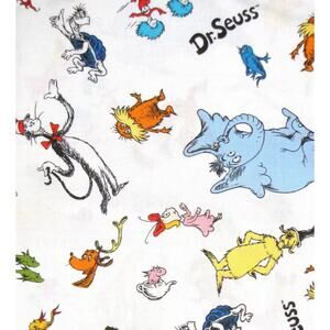 1 yard Robert Kaufman White Celebrate Dr Seuss Cat Hat 10790 Cotton Quilt Fabric